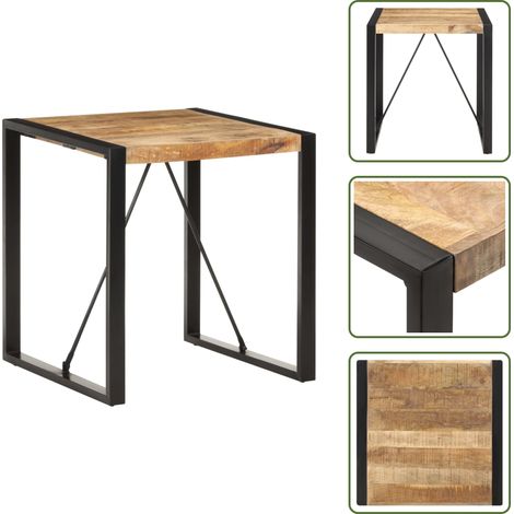 Table à manger 70x70x75 cm Bois de manguier massif brut - Table À Manger - Table Industrielle - Table En Bois - Table Design - Table Bistrot (1/5)