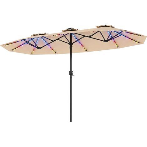 COSTWAY Ombrellone da Giardino Doppio 470 cm (senza Base,Beige)