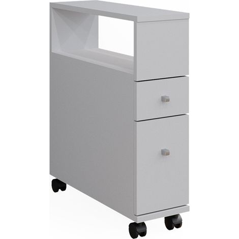Cassettiera da bagno Fynn, Bianco, 17.6 x 61.6 cm con 2 cassetti, Vicco