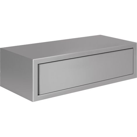 Étagère murale Lego avec tiroir, table de chevet suspendue, étagère murale, 45x13,4 p20 cm, gris, fabriquée en Italie (1/4)