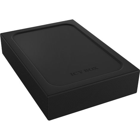 ICY BOX IB-256WP, Ext. Gehäuse für 2,5 SATA HDD/SSD (bis 15mm BH), USB 3.2 Gen 1, UASP, Schreibschutz-Funktion, Aluminium, Silikonhülle (1/2)