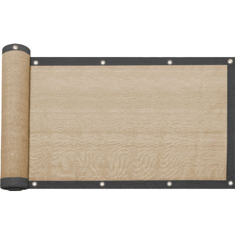 Pantalla Cortavientos Rebecca Mobili Celtis 200x1000 Polietileno Hdpe Aluminio Beige Negro (1/5)