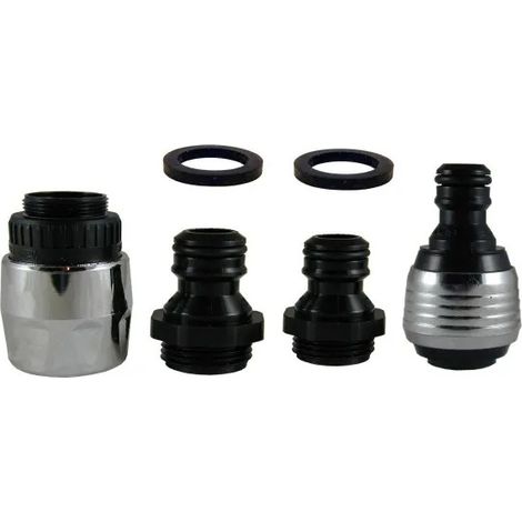 Kit rompigetto 6 litri/min 2 getti e connettore rapido flessibile 1/2'' e 3/4''