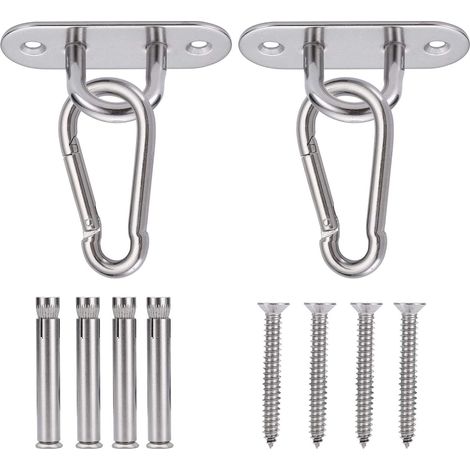 2-Piece Ceiling Hook Set, Heavy Duty Ceiling Hook with SUS304 Stainless Steel for Concrete and Wood, Suitable for Yoga Sets, Hammocks, Chairs, and Boxing Bags (1/5)