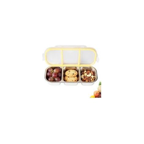 Stainless Steel Compartment Bento Box with 3 Compartments, Bento Box for Salads, Leakproof Snack Box, Bento Lunch Box for School, Travel & Daily (1/5)