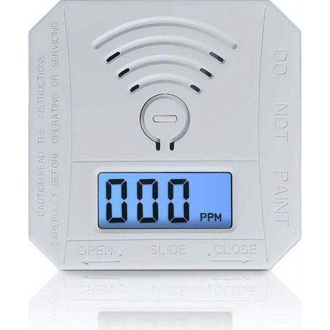 Kohlenmonoxid-Detektor, CO-Gas-Monitor-Alarmmelder, entspricht den UL 2034-Standards, CO-Sensor mit LED-Digitalanzeige für Zuhause, Lagerhaus, batteriebetrieben (1/5)