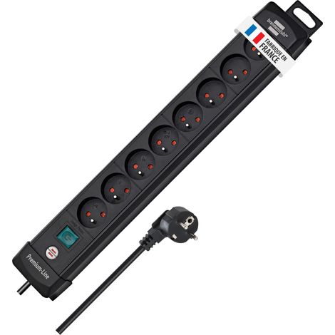 Bloc multiprise 8 Prises Interrupteur, 3m H05VV-F (1/5)