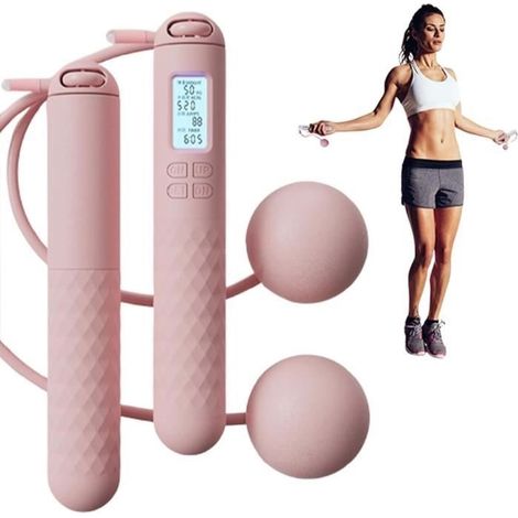 Corde a sauter sport - corde à sauter lestée avec compteur, corde à sauter avec balle de gravité, corde à sauter intelligente - (1/4)