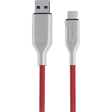 Forever Core Utra Fast cable USB - USB-C 5A red