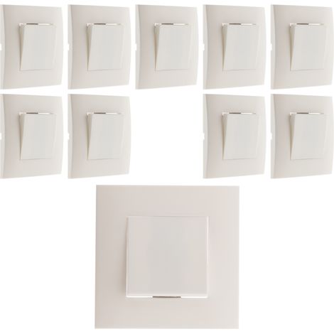 Lot de 10 poussoirs montés module large Blanc - Simplea
