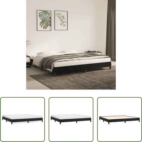 vidaXL Schlafzimmer - Bettgestell ohne Matratze Schwarz 200x200 cm Samt (1/5)