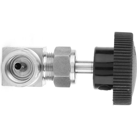 Robinet à aiguille droit acier inoxydable raccord femelle BSPP pour transfert eau gaz huile Type B poignée noire 1/4 pouce (1/5)