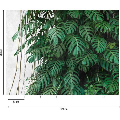 A.S. Creation Fototapete Livingwalls The Wall 382411 Ein Motiv pro Rolle 3.71 x 2.80 m Dschungel Grün (1/3)
