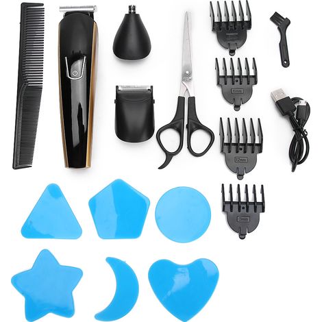 Tondeuse 3-en-1 Électrique Rechargeable avec Coupe-Cheveux, Rasoir et Épilateur Nez Doré (1/5)