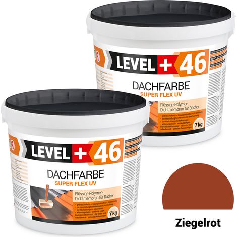 LEVEL+ Dachfarbe Sockelfarbe elastische Dicht-Polymermembrane L+46 ZIEGELROT - 14KG