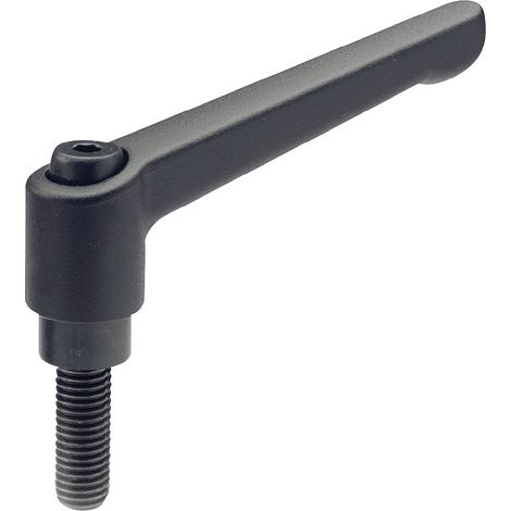 Levier de serrage réglable GN 300 d1 M 12 mm l1 92 mm l2 40 mm filetage ext. (1/4)