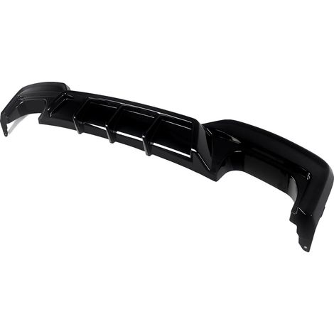 Difusor trasero para parachoques, diseño de cuatro salidas, construcción de ABS resistente, negro brillante. (1/2)