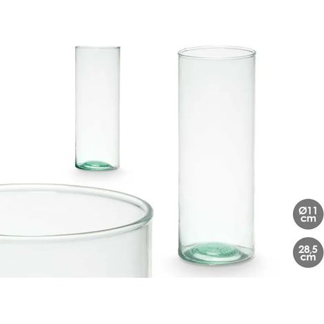 Vase aus recyceltem Glas Ø11x28,5 cm