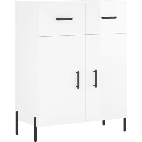 Credenza buffet cassettiera mobile contenitore organizer cucina soggiorno lucido 69,5 x 34 x 90 cm derivati del legno bianco 020030716