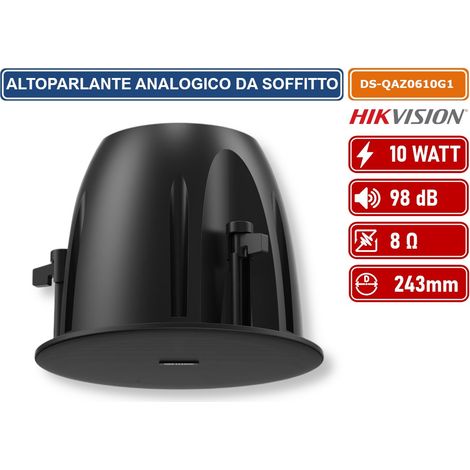 HIKVISION AUDIO DS-QAZ0610G1 ALTOPARLANTE ANALOGICO DA SOFFITTO NERO 100V 10W 98DB 8OHM (1/4)
