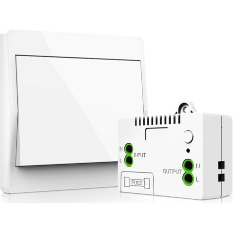 INHHUB Kit d'éclairage sans fil, AC90 250 V, sans piles, avec récepteur, étanche IP65, télécommande, auto-alimenté, pas de câblage nécessaire, plaque murale, émetteur, (kit à 1 Voies)