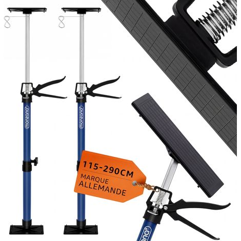 Étai de porte et soutien de plafond, lot de 2, réglable 115 à 290 cm, 30 kg (1/5)