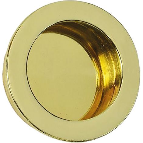 1PZ MANIGLIA TONDA PER PORTE SCORREVOLI ø40 mm - oro lucido