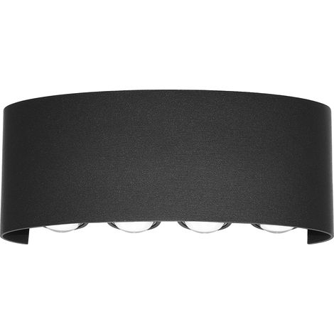 Applique ext. arrondie noire LED 8W IP54 Italux Ortelo