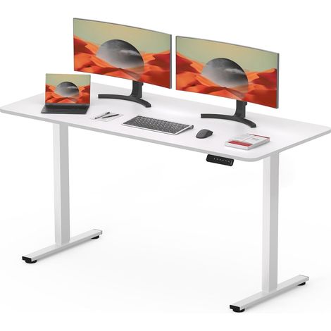 SANODESK QS1 Bureau Assis Debout Électrique 120x60 cm, Blanc