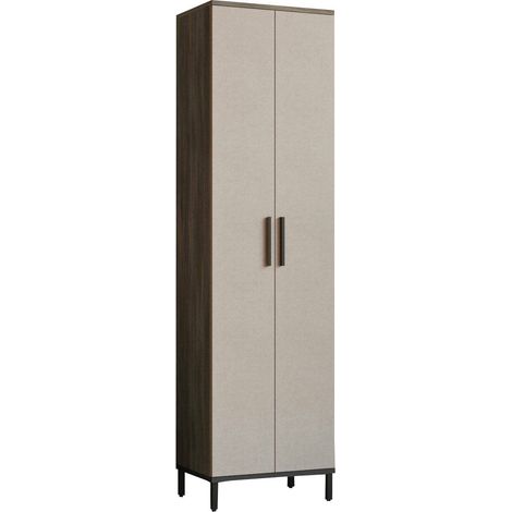 Armadio Multiuso 2 Ante Albizia, Appendiabiti, 5 Ripiani, 2 Ante, 50x184h cm Marrone