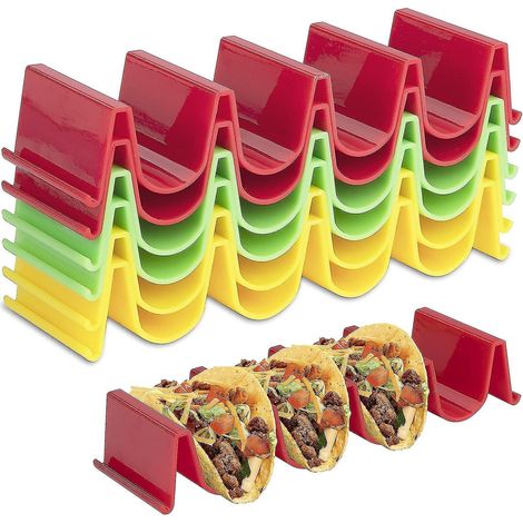 BEBUSINGOTO Support de support à tacos, support de plateau à tacos pouvant contenir jusqu'à 4 tacos en plastique ABS, paquet de 6 (1/5)