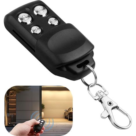 Telecomando universale per porta da garage a 433 MHz, trasmettitore portatile, compatibile con codici fissi e variabili, include portachiavi in metallo, per auto e cancelli automatici.