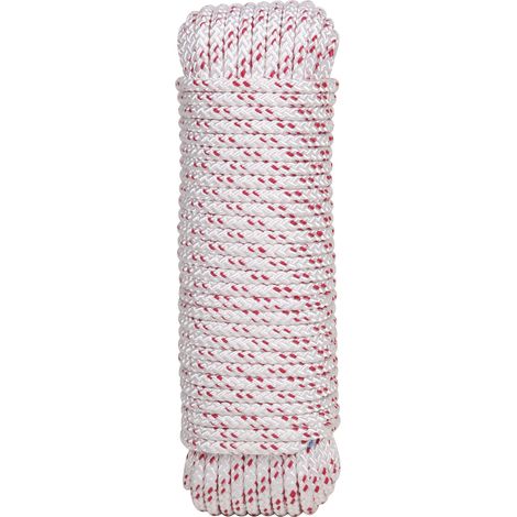 CORDE TRESSÉE PES AVEC ÂME 8MM BLANC