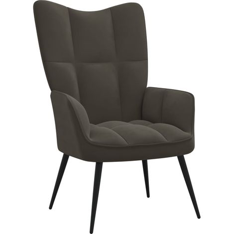 vidaXL Sedia Relax Grigio Scuro in Velluto