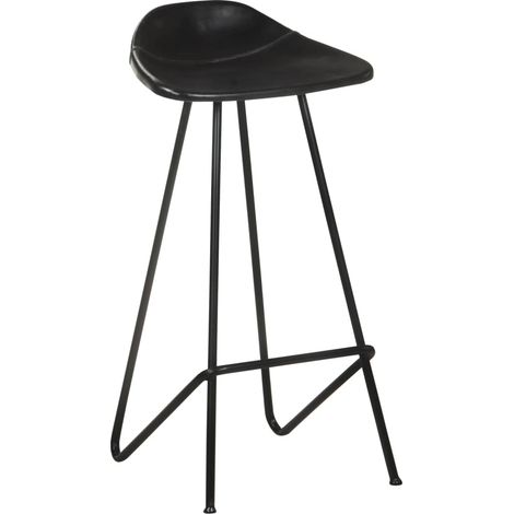 Maison Exclusive - Barhocker 4 Stk. Schwarz Echtleder