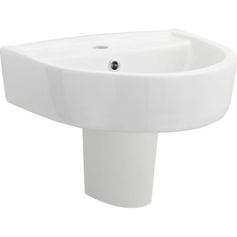 1 Tap Hole Basin & Semi Pedestal - 420mm