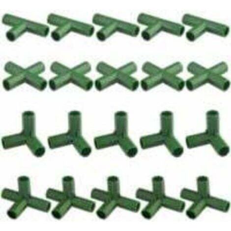 Lot de 20 connecteurs de cadre de jardinage résistants pour serre et plantes 11 mm, (1/4)