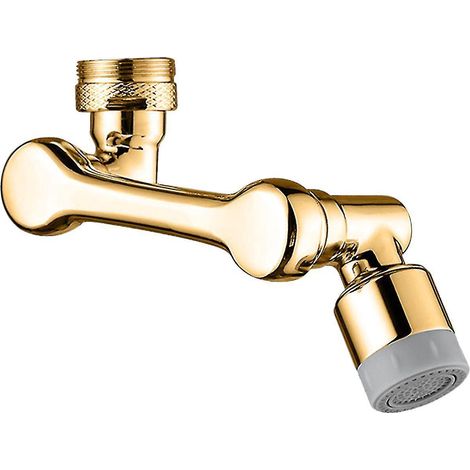 Universeller 1080°-Schwenk-Wasserhahn-Luftsprudler mit drehbarem Roboterarm, klappbarer Wasserhahnverlängerung für Küchenspülen – Gold