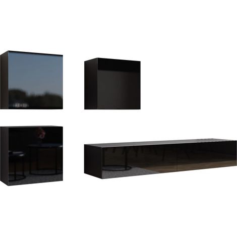 Conjunto de salón Venenou 109, Negro + Negro brillante (1/4)