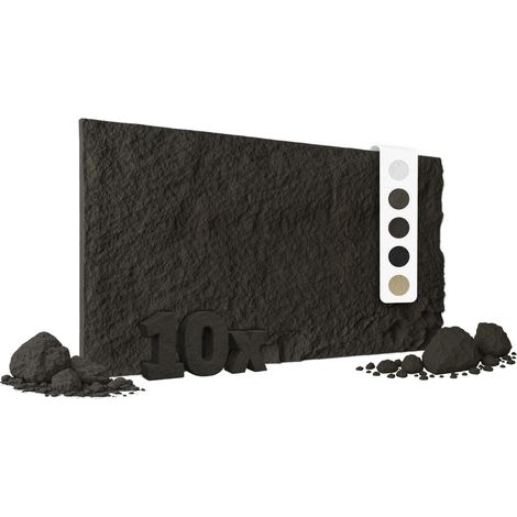 HEXIM 3D Steinoptik PU Wandpaneele 120x60cm Stone Wandverkleidung Bruchstein Felsen Platten Stein: A002-05 Light Black, 10 Paneele