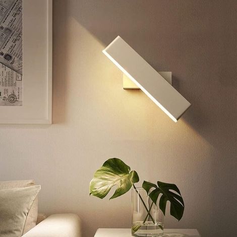 Applique murale LED, Applique murale simple et moderne, éclairage d'intérieur rotatif à 360 °, LED en aluminium acrylique, chambre d'hôtel, chevet, allée, lampes de lecture, 7 W, blanc chaud (3000 K, (1/5)