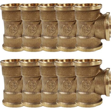 Lot de 10 Tés Laiton Femelle 1/2" (15/21) - Arcanaute (1/4)