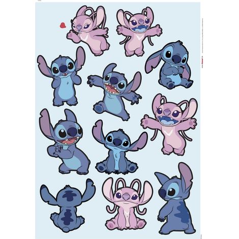 Sticker mural Stitch & Angel – Happy
