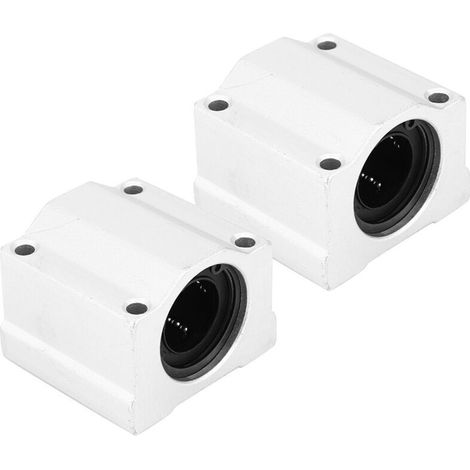 2 Pièces SC20UU 20mm Mouvement Linéaire Roulement à Billes à Mouvement Linéaire Bloc Coulissant, Roulement à Billes Curseur Roulement à Billes Bloc Coulissant Bague Roulement à
