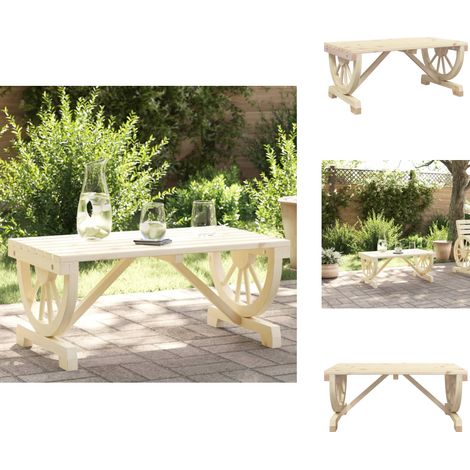 Table basse de jardin 90x50x40 cm bois de sapin massif - Table Basse Jardin - Table Extérieur - Mobilier Jardin - Table Bois - Sapin Massif (1/5)