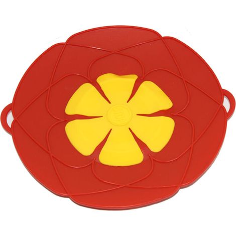 26CM silicone ménage anti-déversement, anti-poussière et anti-éclaboussures cache-pot cuisine résistant aux hautes températures anti-éclaboussures anti-ébullition cache-pot(rouge)