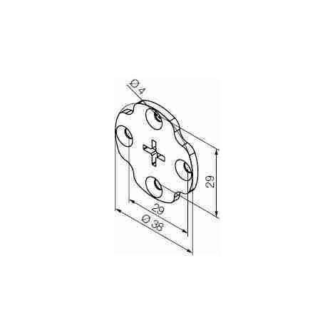 Nice 523.30001 - Adapter universale weiß kompatibel mit Halterungen Rollease der serie R8 (interasse 29 mm).