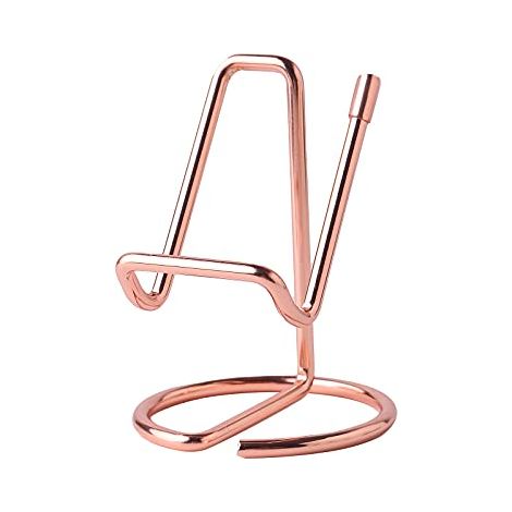 Support de téléphone - porte-cartes de visite - Support de téléphone en fil métallique - Or rose (1/5)