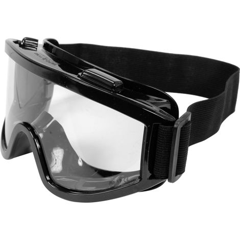 Schutzbrille mit Belüftung und schwarzem Rahmen