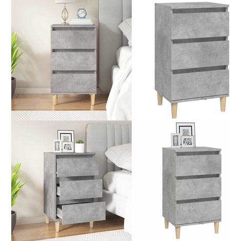 Nachttisch Betongrau 40x35x70 cm Holzwerkstoff - Nachttisch - Wohnzimmer - Schlafzimmereinrichtung - Holzmöbel - Grau - Home & Living